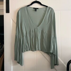Sage Green Babydoll Blouse